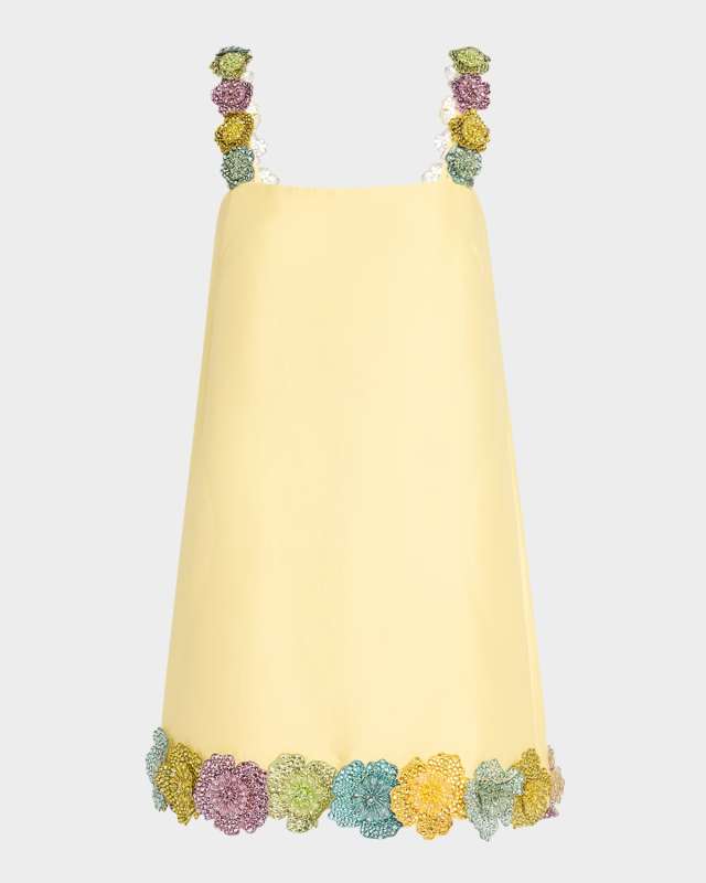 Lolita Floral Beaded Mini Dress